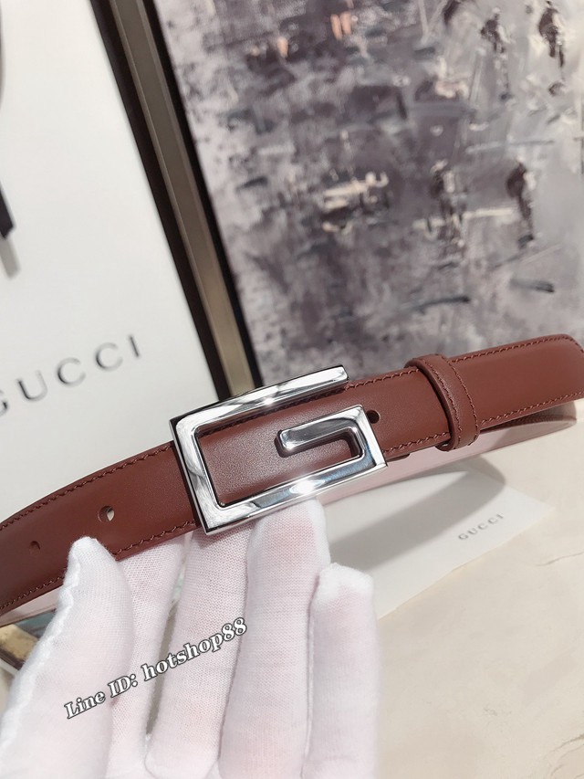 Gucci經典女士皮帶 370717 古奇方扣牛皮腰帶  jjp2040